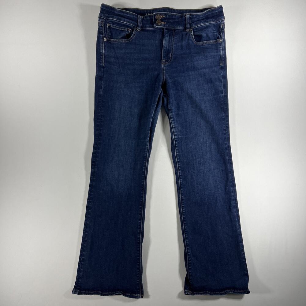 American Eagle Kick Boot Jeans Womens Size 14 (35x30) Boot Cut Stretch Cowgirl